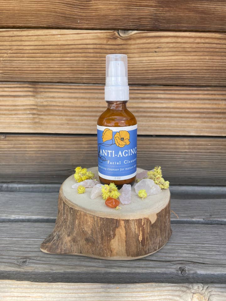 Anti-Aging Facial Cleanser, 2 oz for wholesale by Golden Poppy Herbal Apothecary