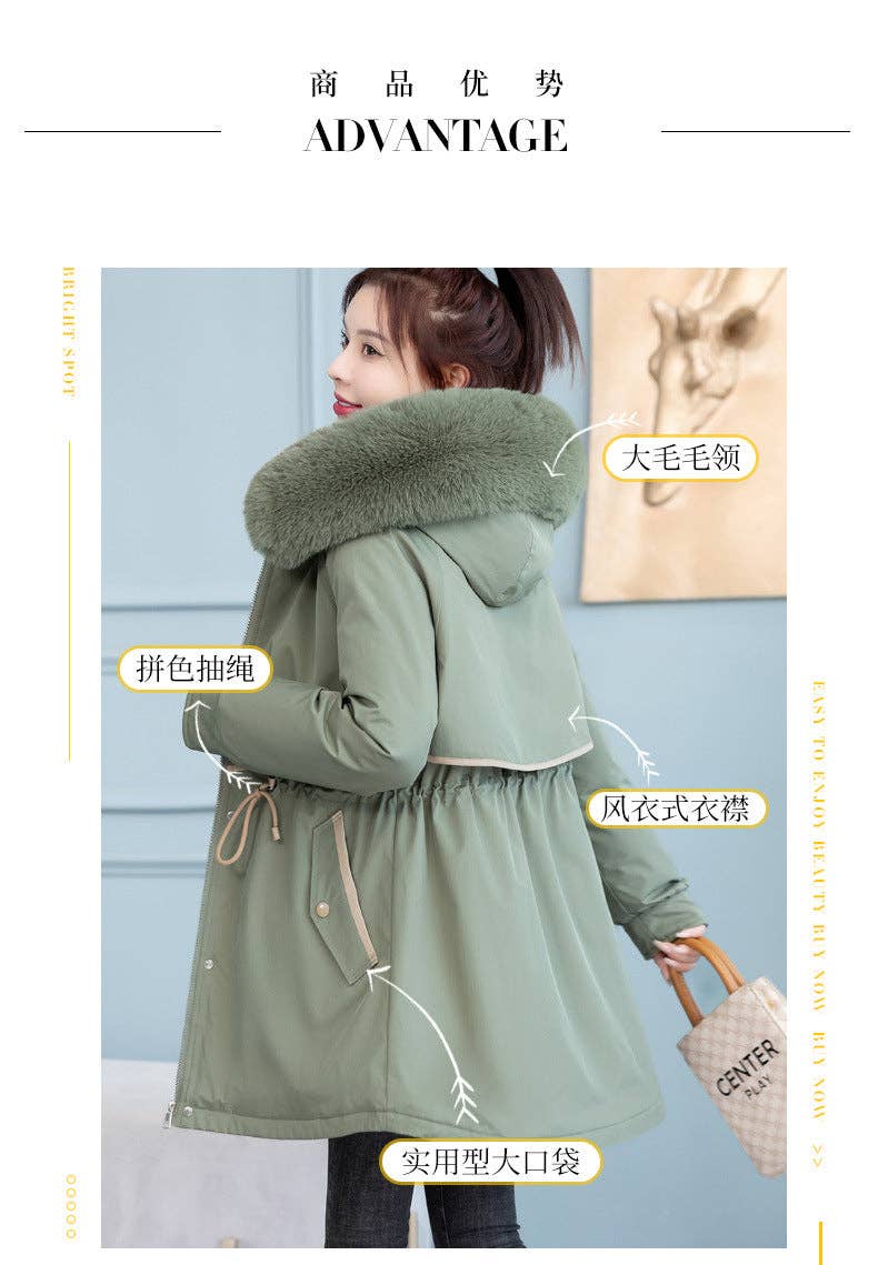 Marayn - Wholesale Parka - Women's - Chic 2025 Detachable Liner MidLength Winter Parka7