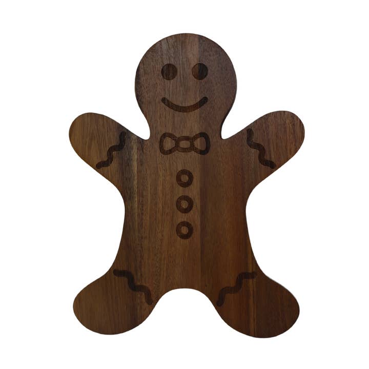 Creative Gifts International Inc. – Tábua de cortar por atacado – Tábua de madeira de acácia Christmas Gingerbread Man - 15" x 11.5"0