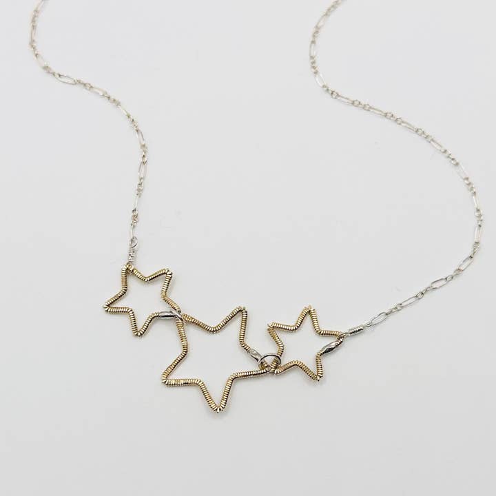 Triple Star Necklace for wholesale by Middle Sister Designs