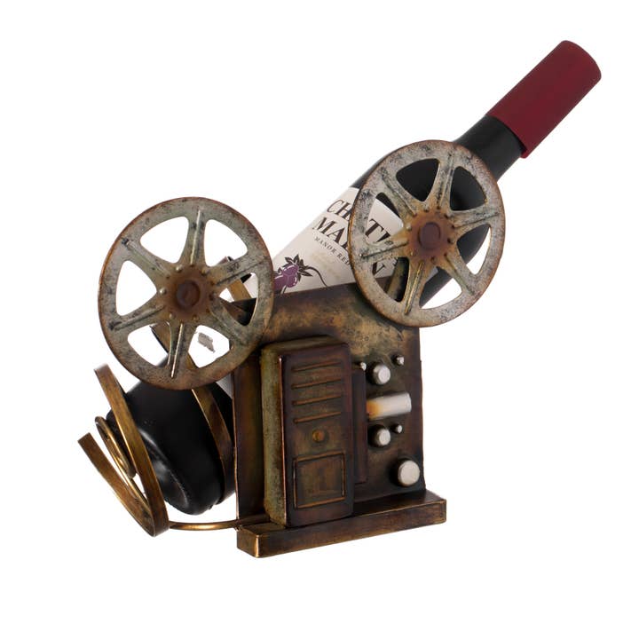 Vintage Single Bottle Film Projector Wine Holder for wholesale by Quickway Imports