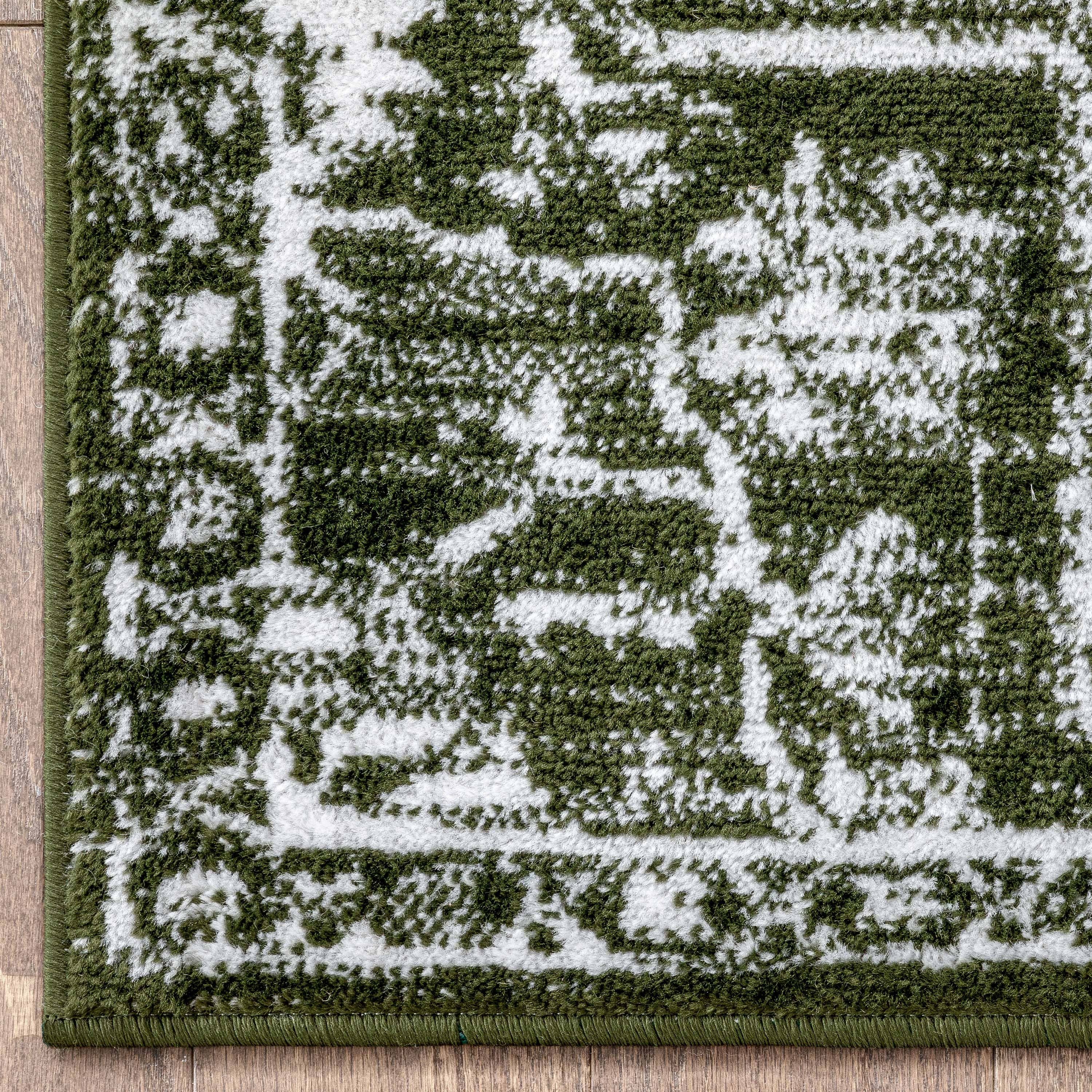 Well Woven - Venta al por mayor Alfombra pequeña - Alfombra suave Disa Vintage Medallion Green de Chill Rugs1