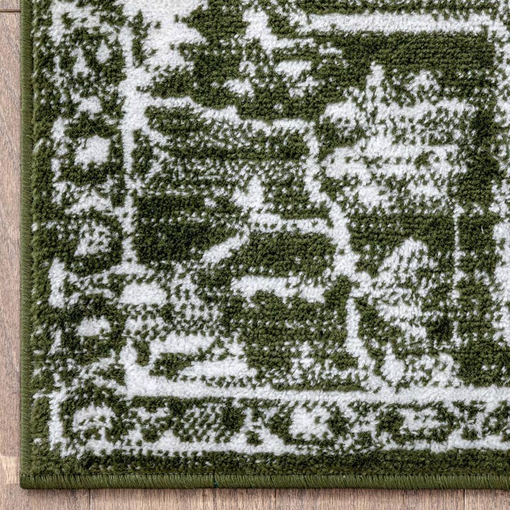 Well Woven - Venta al por mayor Alfombra pequeña - Alfombra suave Disa Vintage Medallion Green de Chill Rugs1