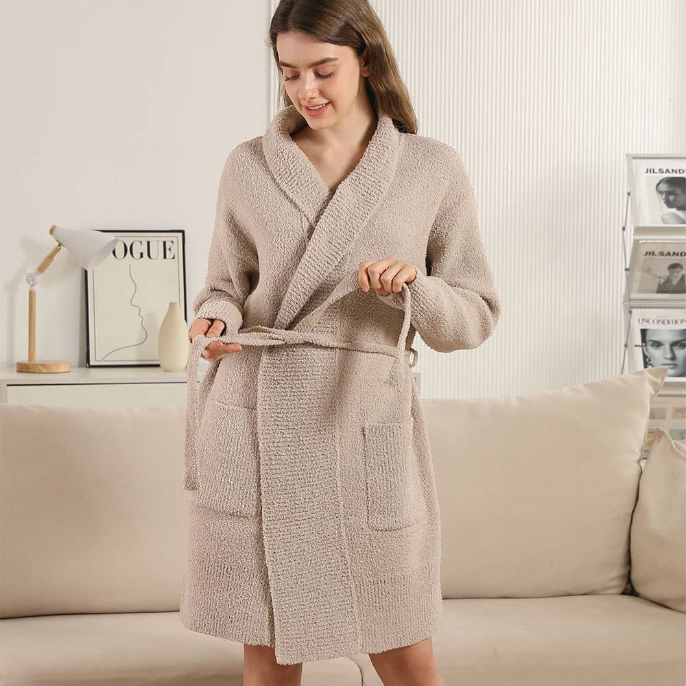 Sensibling Corp. - Venta al por mayor Bata - Mujer - Bata Sólida con Bolsillos y Cinturón1