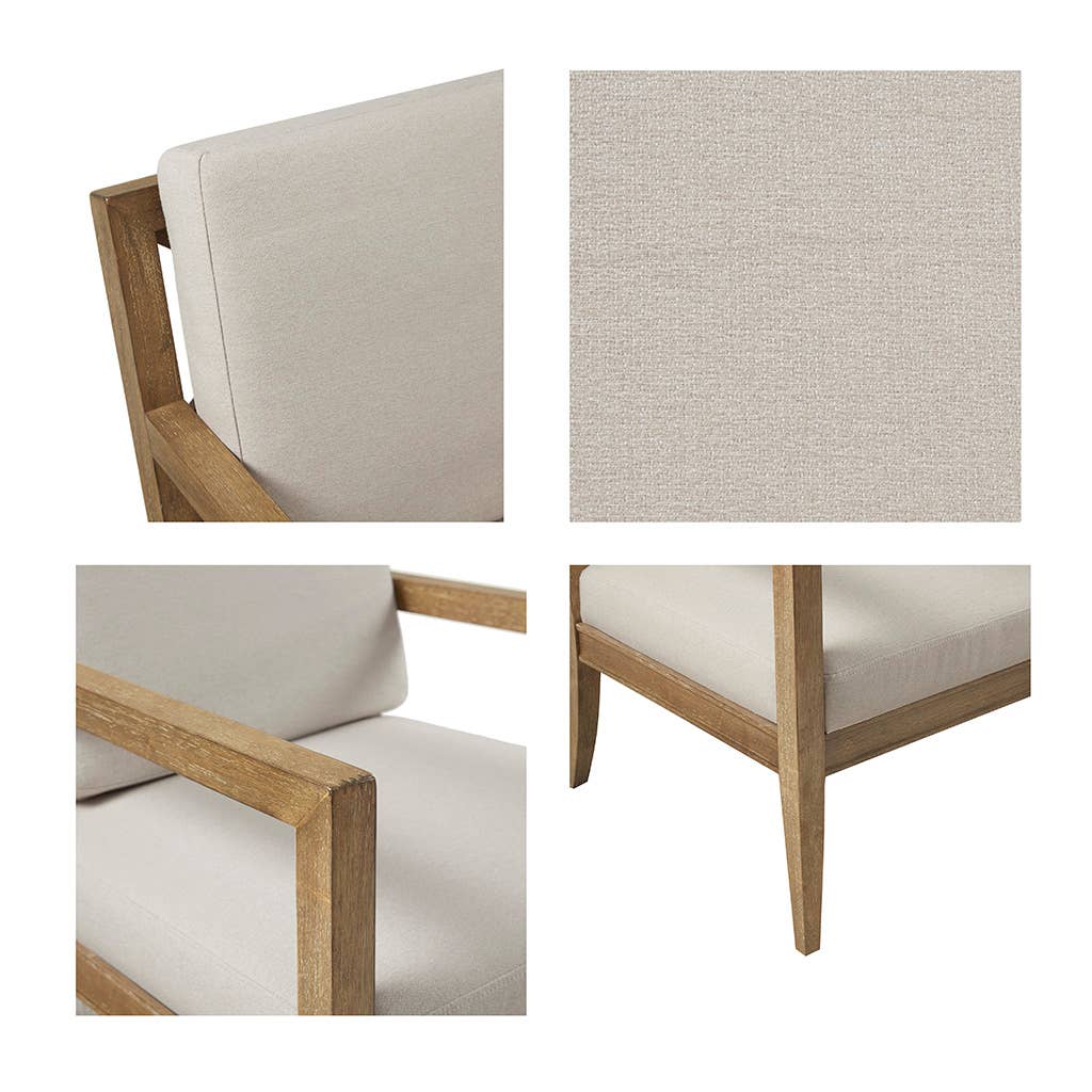 Olliix - Wholesale Chair - Modern Farmhouse Reclaimed Wood Accent Chair, Cream *5