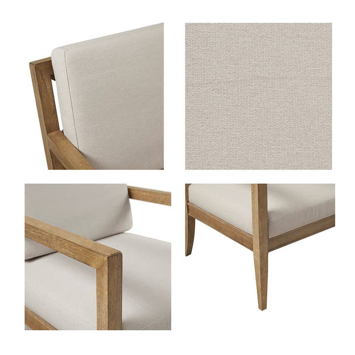 Olliix - Wholesale Chair - Modern Farmhouse Reclaimed Wood Accent Chair, Cream *5
