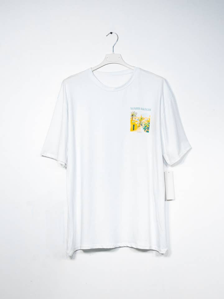 IDEAL OUTFIT - Wholesale Screen Printed T-Shirt - Unisex - Oversized Printed Marrakech T-shirt REF: YTS1151