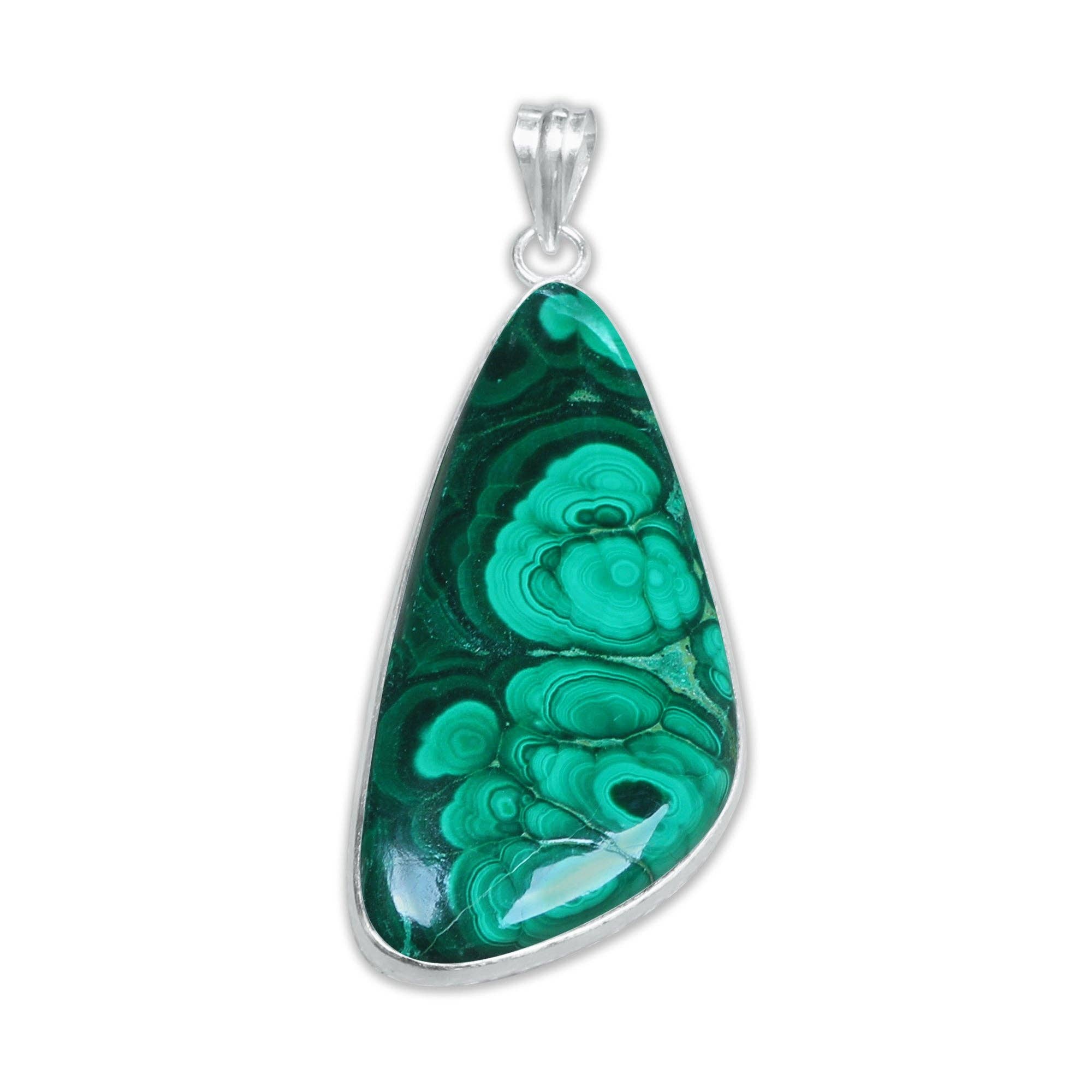 Handmade Jewels - Wholesale Individual Charm/Pendant - Malachite Minimalist Pendants -  Handmade, Silver-Plated, Wholesale2