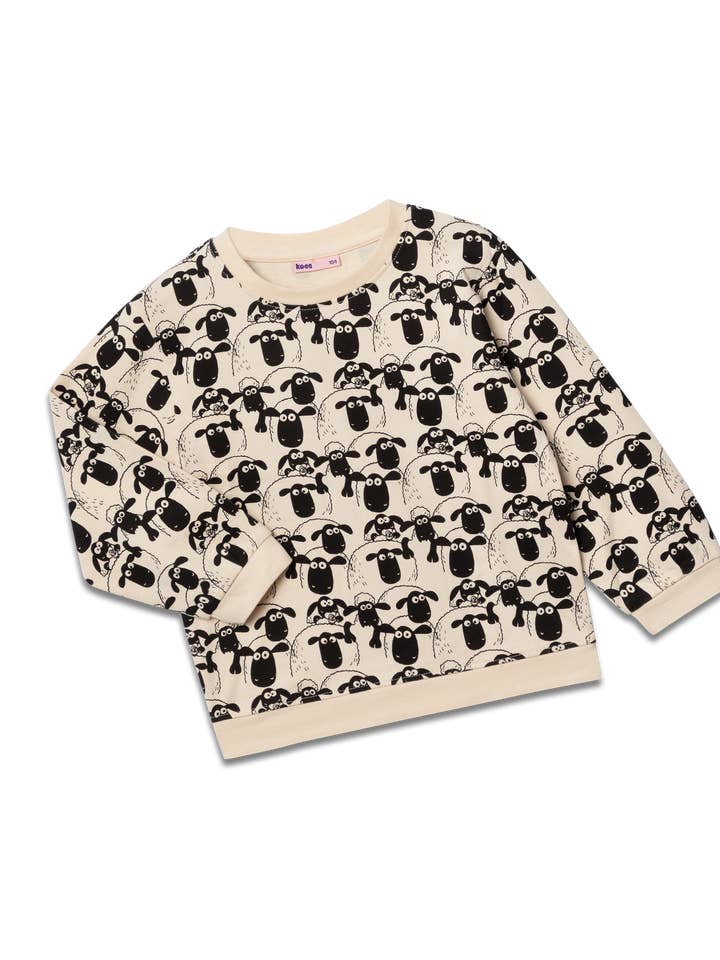 koaa – Shaun o Carneiro “Rebanho de Ovelhas” – Camisola de manga comprida bege por atacado de koaa