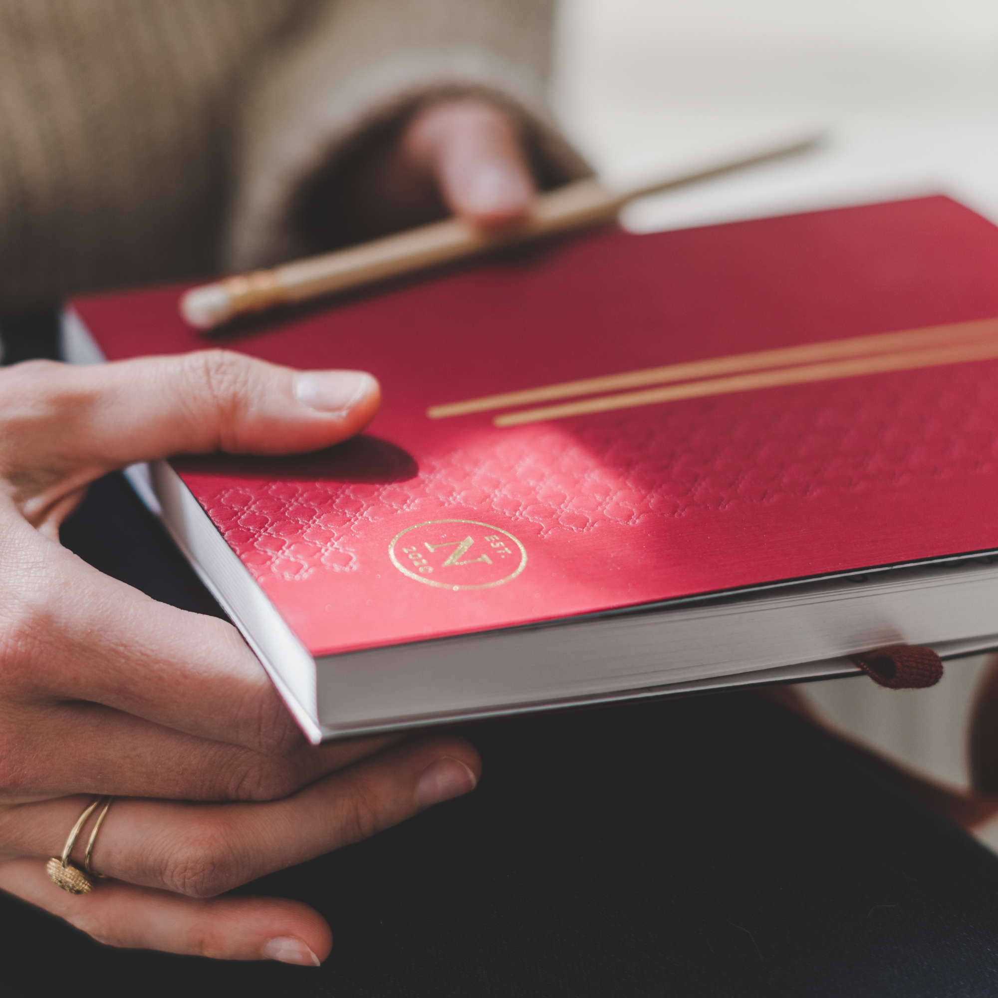 nez living | notebooks & bullet journals - Wholesale Notebook - vegan bio-leather notebook - Luisa; large / ruby1