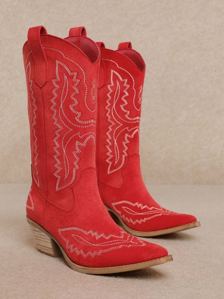 TESSA-M WESTERN-STICKEREI ELEGANTER SPITZ ZEH COWBOY BLOCKABSATZ HEEL für den Großhandel von CCOCCI