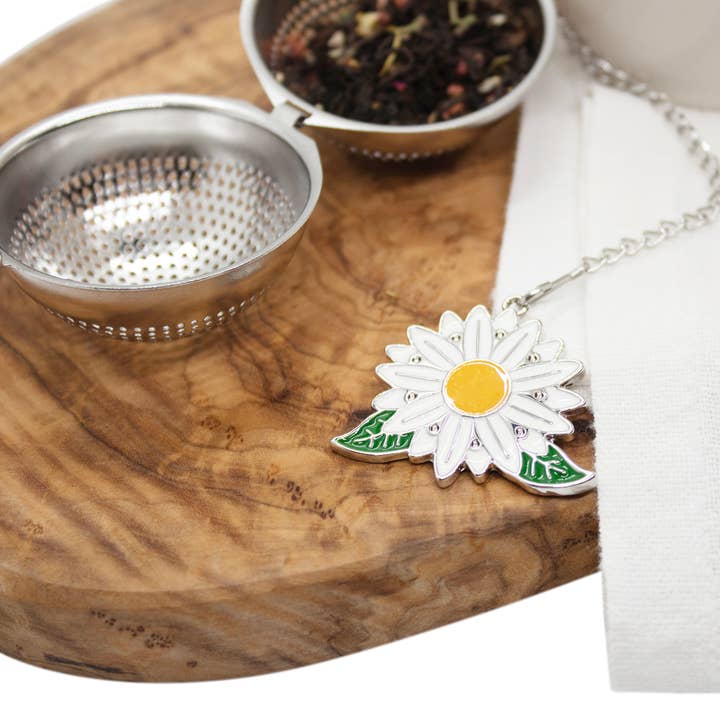 Loose Leaf Tea Infuser, Daisy Charm Ball, Tea Lover Gift for wholesale by The Traveling Teapot