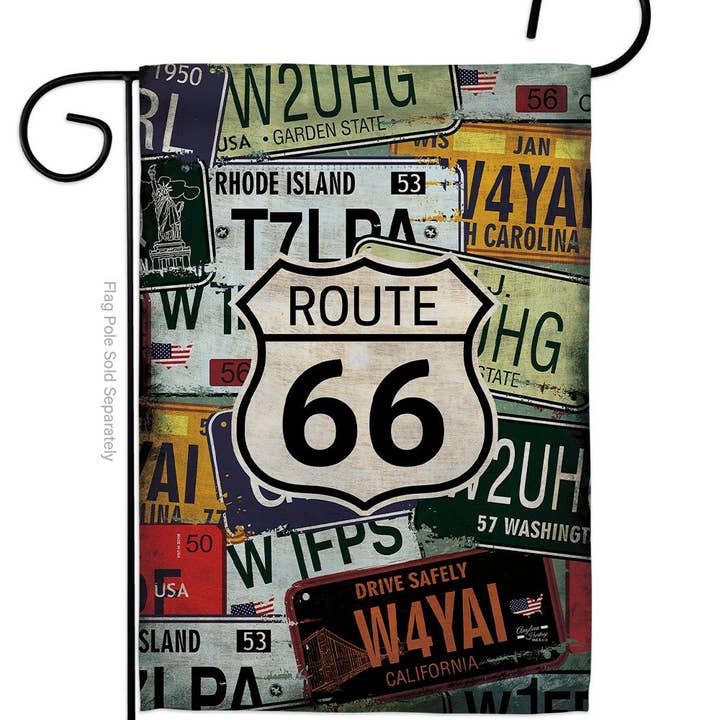 Two Group Flag Co - Wholesale Flag - Route 66 Plates Americana US Historic Decor Flag