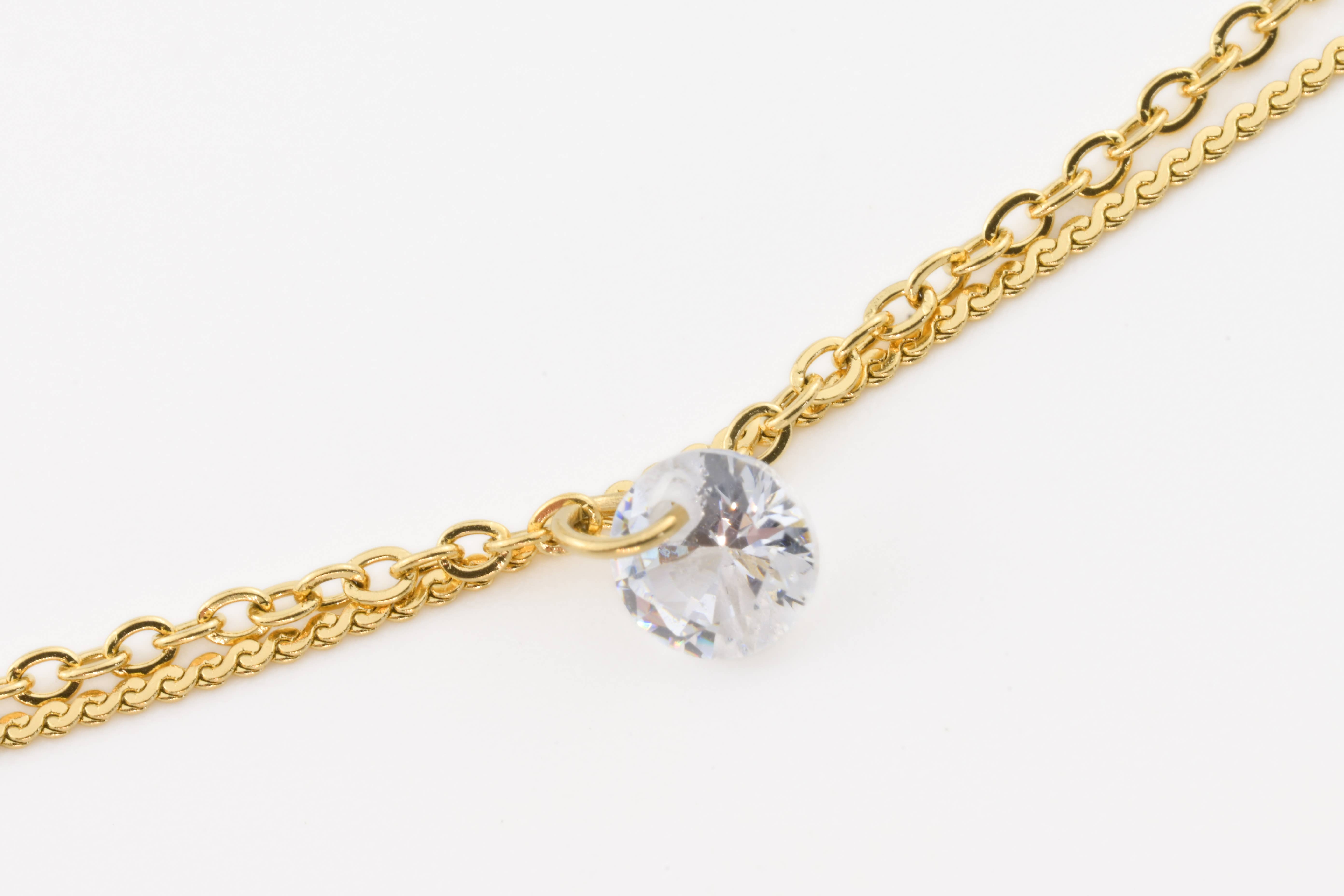 Blueyejewelry - Wholesale Anklet - Dainty CZ Anklet - 18k Gold Diamond Ankle Bracelet - 4