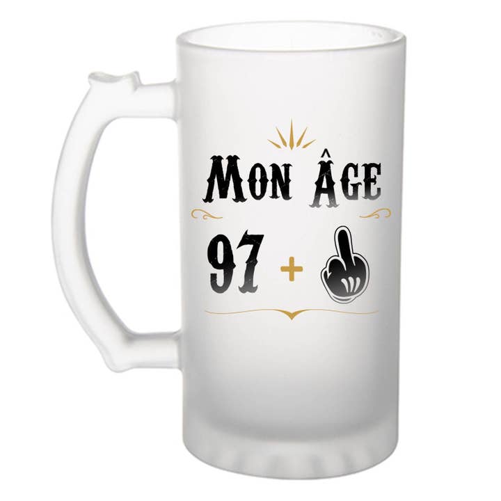 Chope de bière anniversaire 98 ans Humour pour la vente par Planetee
