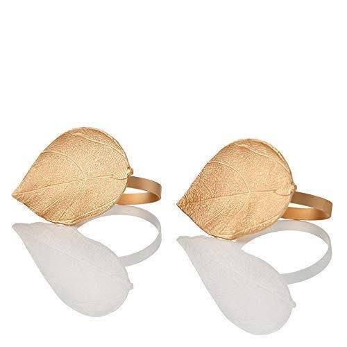 Gold Napkin Rings Leaf design Set of 4 for wholesale on Faire6