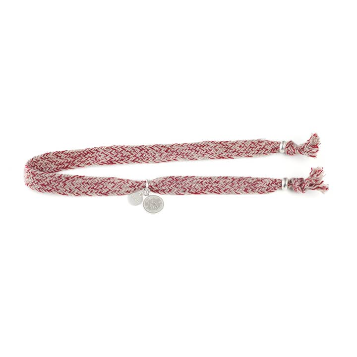GRAND COTTON BRACELET BURGUNDY/GREY for wholesale by Blest.