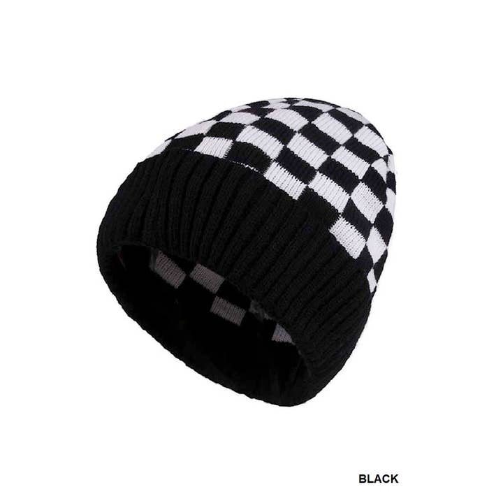 42POPS - Wholesale Beanie - Women's - ,.....0919 Checkered Pattern Cuff Beanie SI-288091