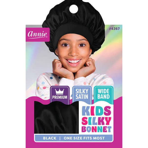 KT Supply – wholesale Sleep cap / bonnet – women's – Annie Kids Bonnet Silky Satin Black0
