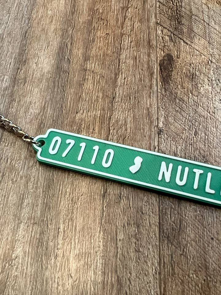 Custom Town (State Silhouette) Zipcode Keychain for wholesale by Pretty Handy