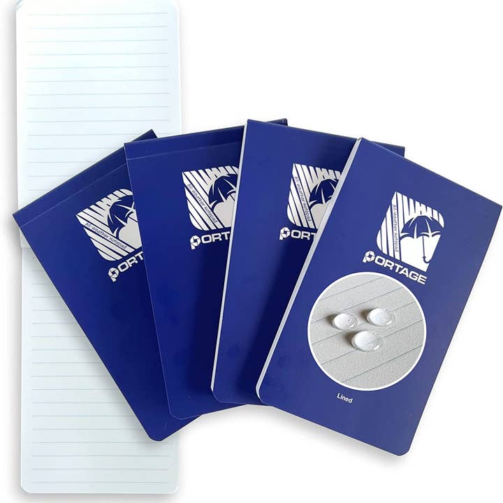 Portage Notebooks - Wholesale Notepad - 4 Pack Waterproof Notepads 3"x5" 40 Doublesided Lined Sheets7