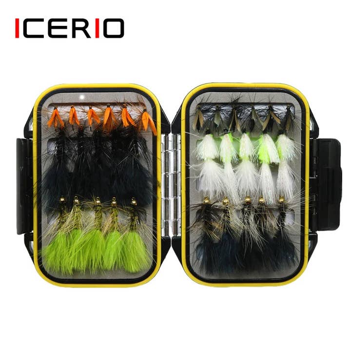 CANADA JME HEALTH NUTRITION CORP. – wholesale Sporttillbehör – ICERIO 32ST Flugfiske Flugor Wooly Bugger Streamer Våtfluga Öringfiske Bete Låda Redskap