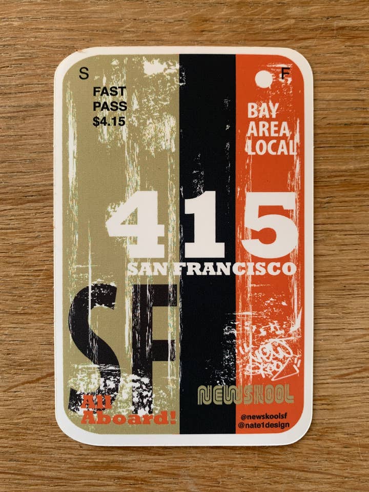Calcomanía de San Francisco Muni Fast Pass (Giants) para venta al por mayor de New Skool