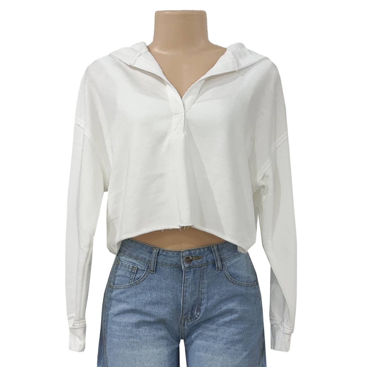 Rosa Clothing - Wholesale Sweatshirt - Women's - Balloon Sleeves Lines Trendy Hoodie Sweatshirt1