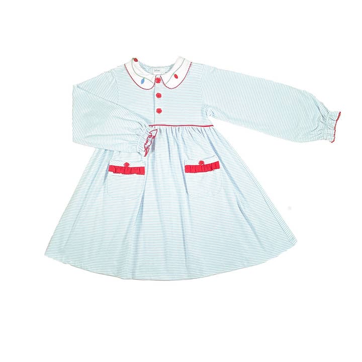 Christmas Lights Girl's Dress for wholesale by Ishtex Textile Products, Inc.