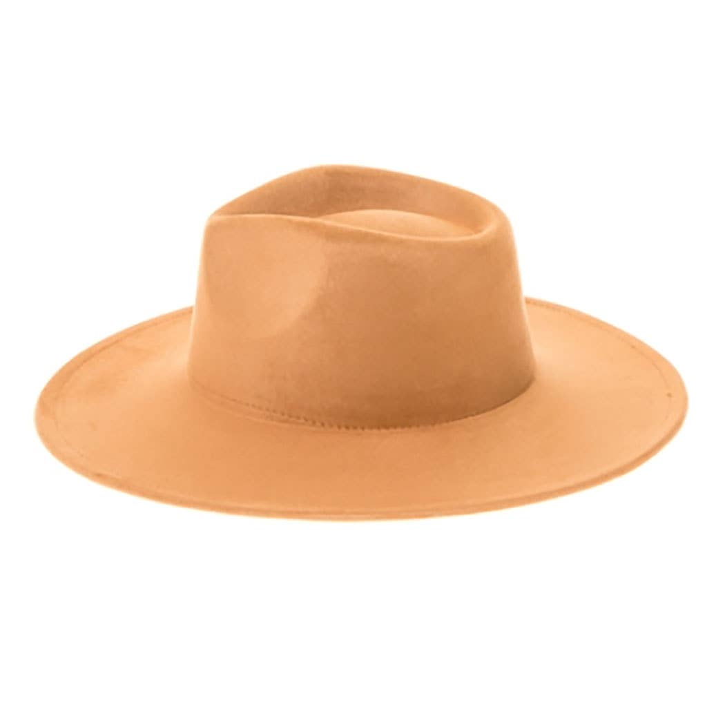 AdornWise - Wholesale Fedora - Women's - Vegan Suede Wide Brim Rancher Hat3