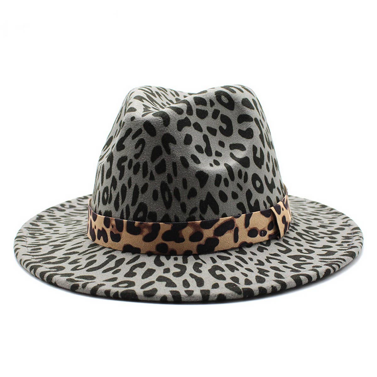 DOUBLJU - Wholesale Fedora - Unisex - FASHIONABLE NEW LEOPARD PRINT FEDORA HAT_CWAH26747