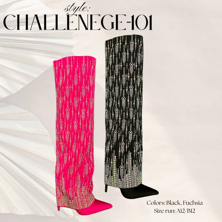 Pazzle - Wholesale Booties - Women's - CHALLENGE-101 Women's Rhinestone Heel Boot 1