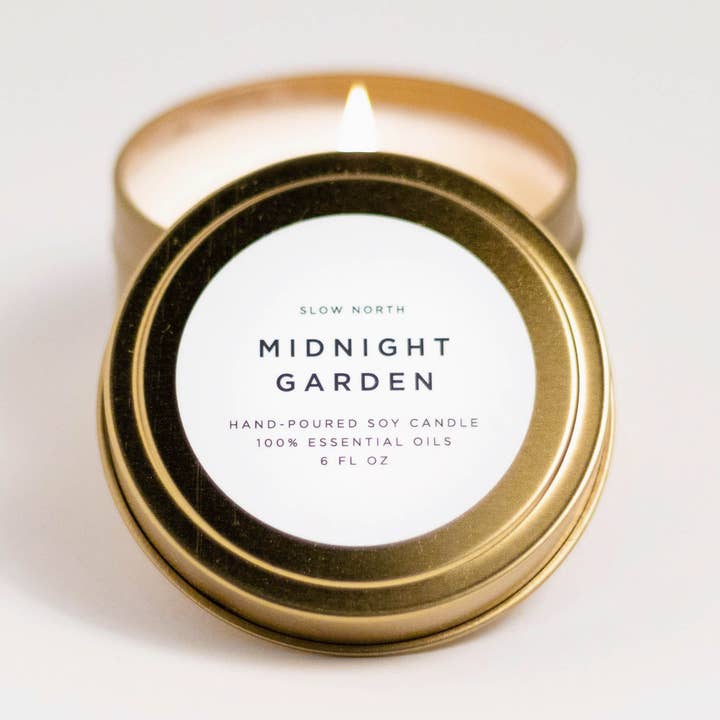 Travel Tin Candle | Midnight Garden (6 oz) - Fall Favorite for wholesale by Slow North