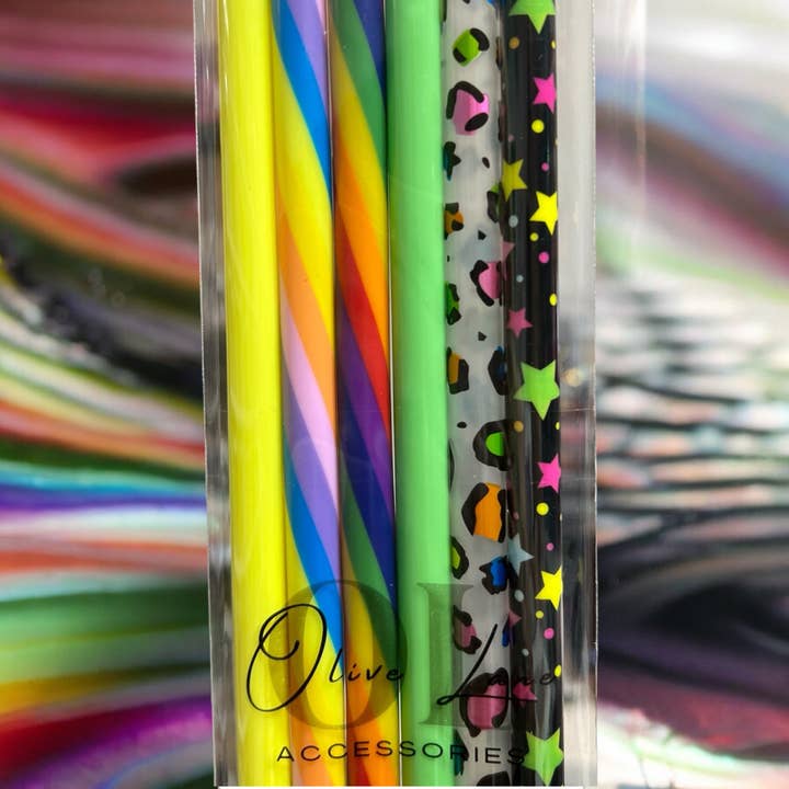 Rainbows 6-pack SET Straws (40oz Tumbler) for wholesale by Olive Lane Accessories