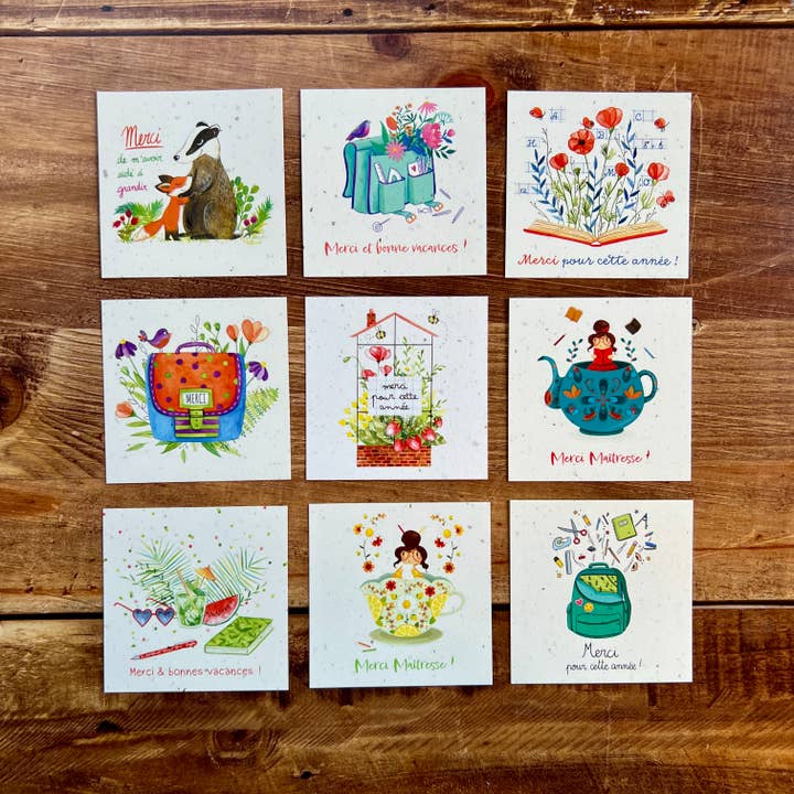 Les cartes de Lulu - Wholesale Stationery/Notecard Set - 9 x 5 small traditional master square cards