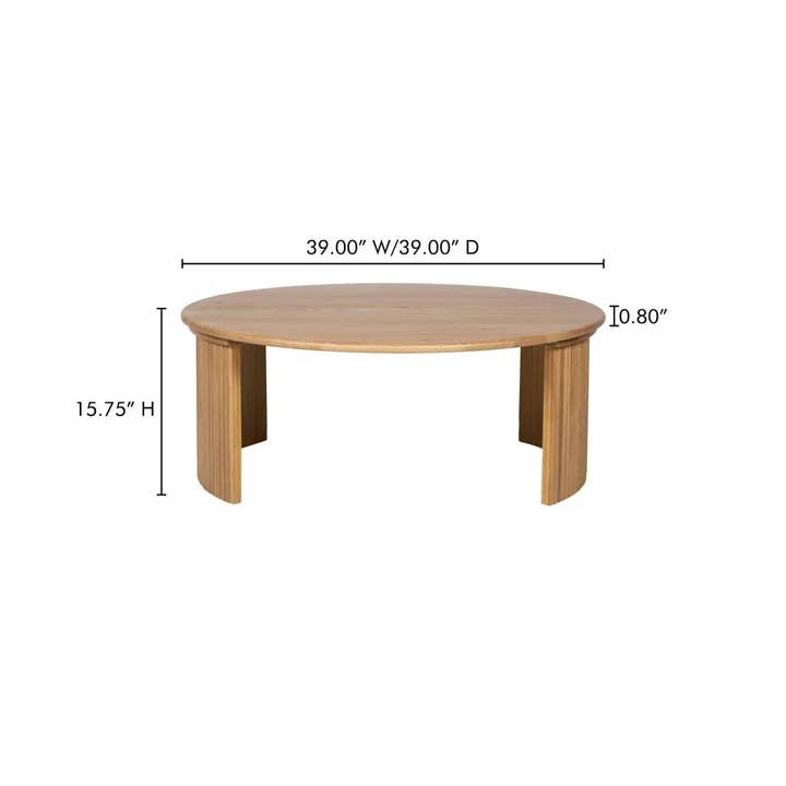 LOOMLAN - Wholesale Coffee Table - Penny Solid Oak Top Round Coffee Table49