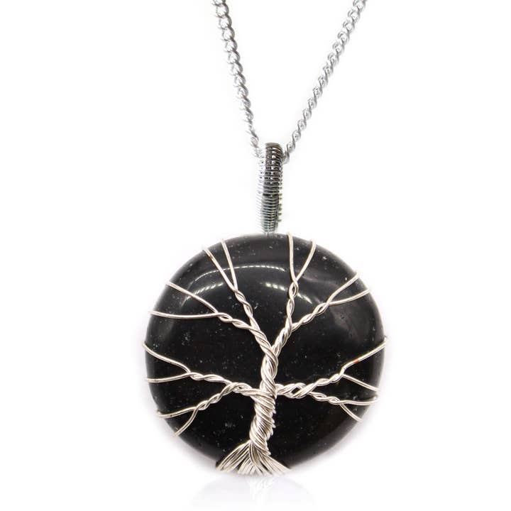 Tree of Life Gemstone Necklace - Black Onyx for wholesale by Ancient Wisdom