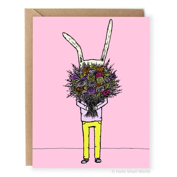 Blumen-Kaninchen-Karte für den Großhandel von Hello Small World