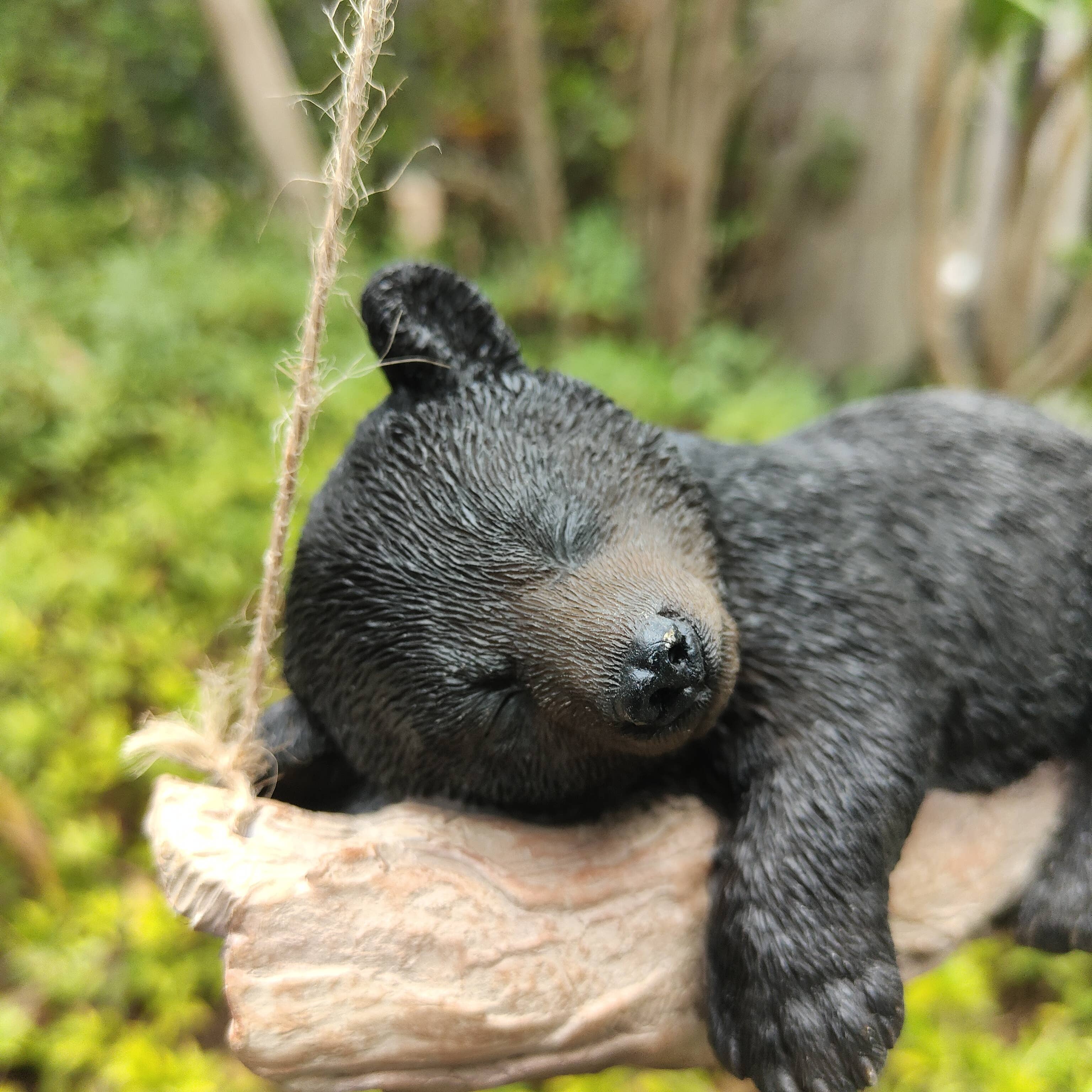 Hi-Line Gift Ltd. - Wholesale Decorative Figurine - Striking Black Hanging Bear Polyresin Figurine0