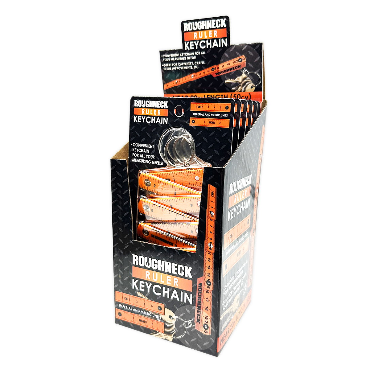 Novelty Brands - Wholesale Keychain - Unisex - Roughneck 20 in Ruler Keychain - 6/Display1