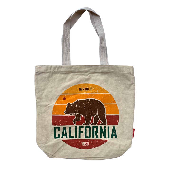 California Bear Tote Bag for wholesale by Patches and Pins