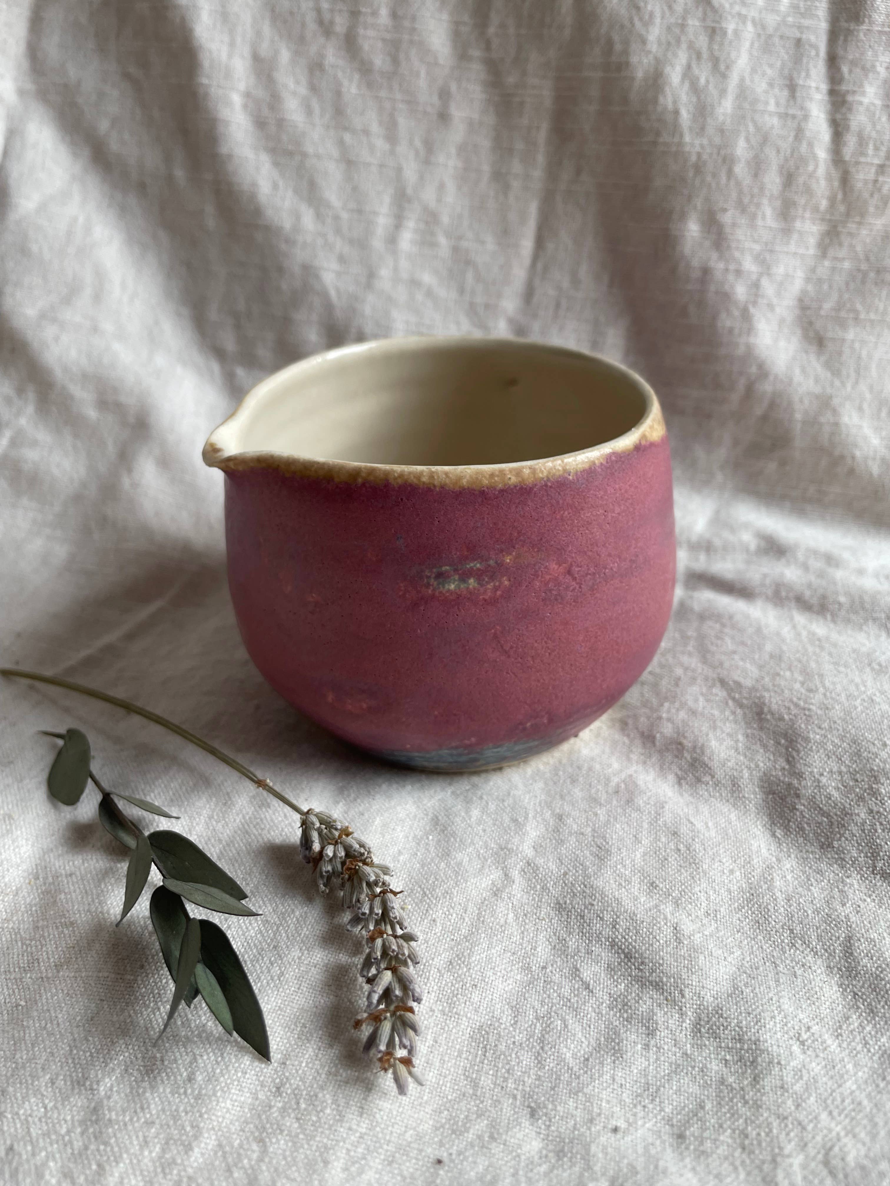 Charlotte Manser Ceramics - Wholesale Bowl - Dark Pink ceramic matcha bowl 3