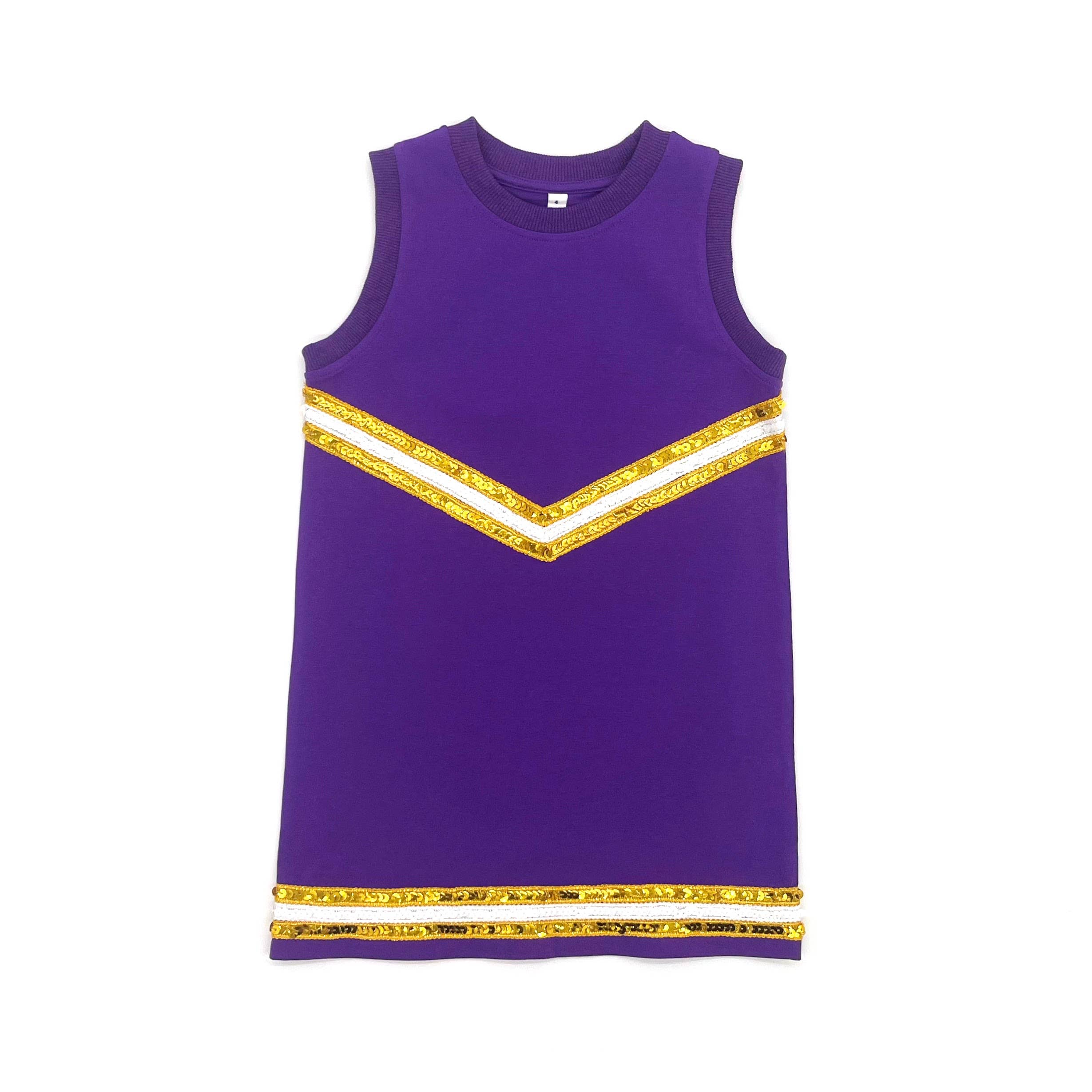 Blended Spirit Children’s Clothing – Engroshandel Kjole - Børn – Lilla & Guld Paillet Cheer Kjole