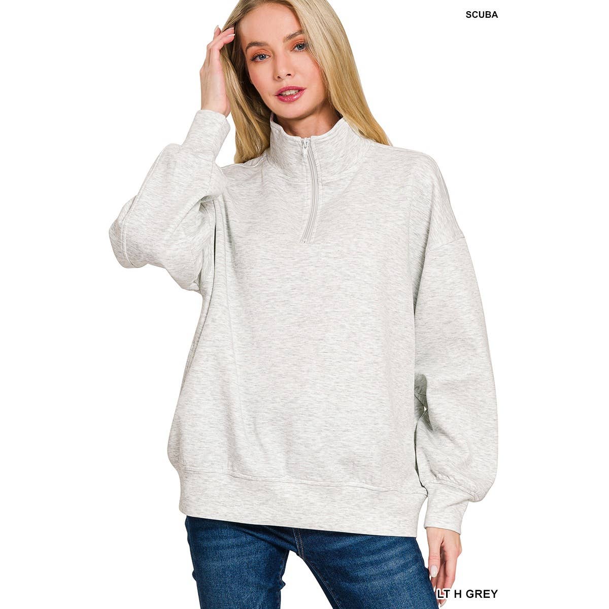 Apolline – wholesale Sweatshirt - Dam – Scuba tröja med halv dragkedja7