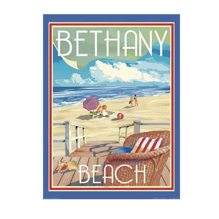 Beach Town Posters - Wholesale Poster - Bethany Beach Chair Delaware Art Poster