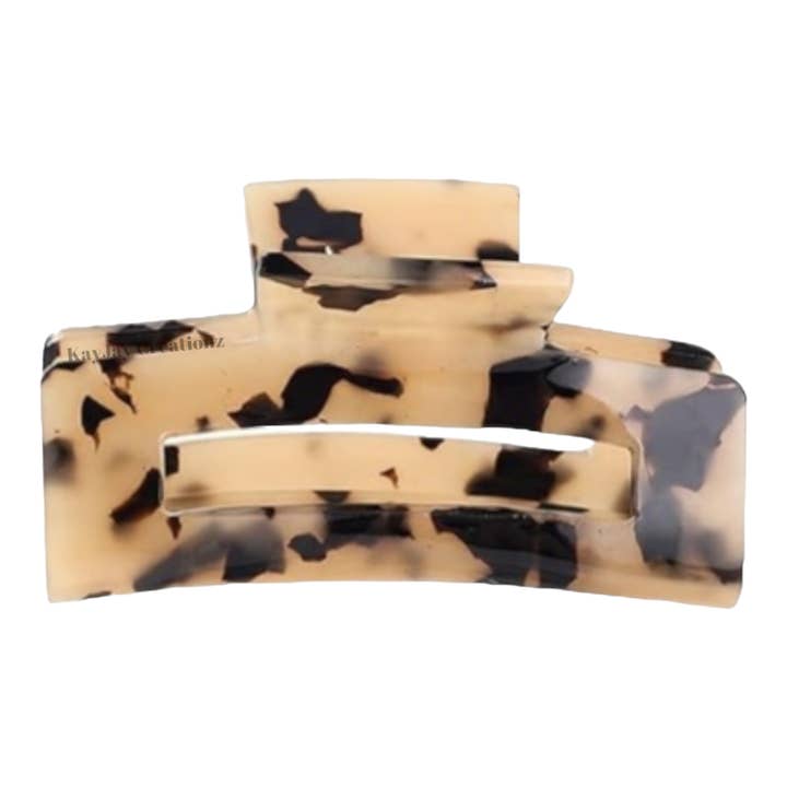 TORTOISE TAN RECTANGLE CLAW CLIP for wholesale by KayJay Creationz