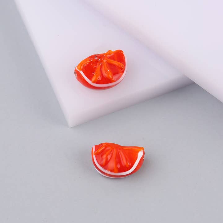 Adamodart - Wholesale Individual Charm/Pendant - Murano Glass Fruit Bead, food charm, lemon bead, orange bead