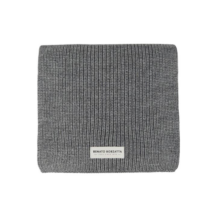 Kaili mood / RENATO BORZATTA - Italy since 1978 - - Wholesale Scarf - Unisex - RB5002F | CERVINO Knit Scarf Wool Blend Made in Italy. Color Gray Melange - One Size1