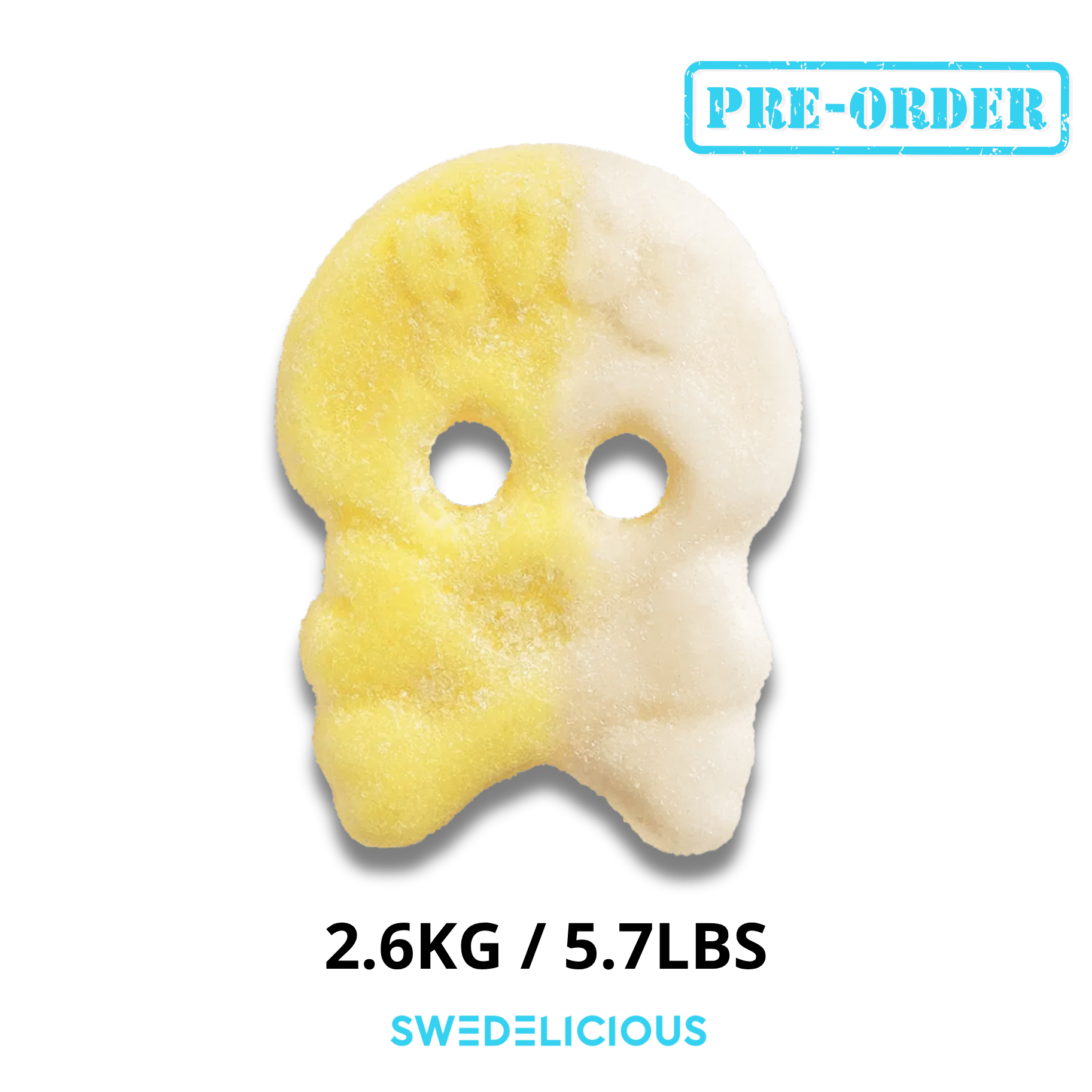 Swedelicious - Swedish Candy - Wholesale Gummy - Bubs Passion/Pineapple Foam Skulls - Swedish Candy0