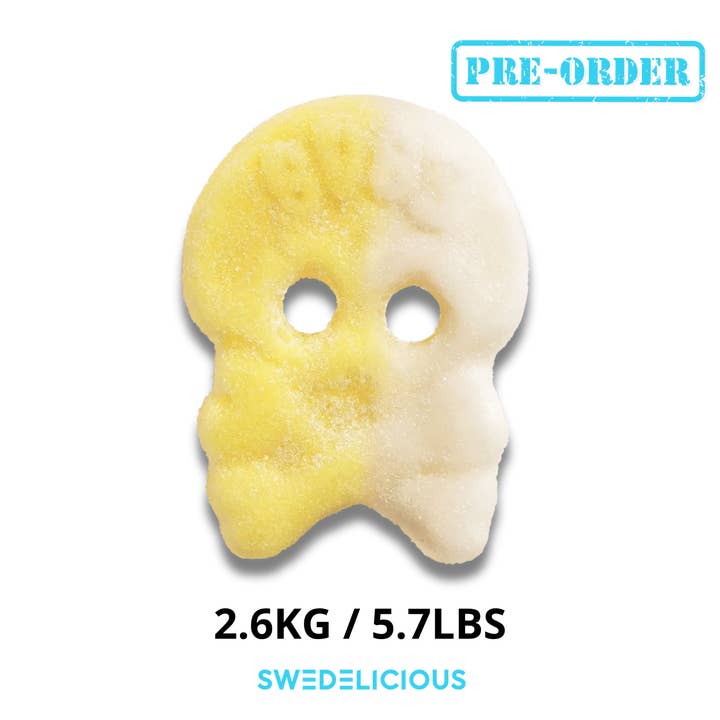 Bubs Passion/Pineapple Foam Skulls - Swedish Candy for wholesale by Swedelicious - Swedish Candy